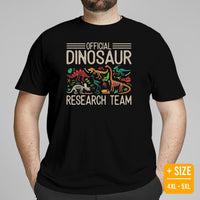Official Dinosaur Research Team T-Shirt - T-Rex, Raptor Shirt - Paleozoo, Velociraptor, Jurassic Animal Shirt - Paleontology Shirt - Black, Plus Size