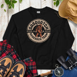 Official Sasquatch Bigfoot Research Team Sweatshirt - Cryptid Hunting Gear for Camping Crew & Squad, Wilderness Adventure Enthusiast - Black