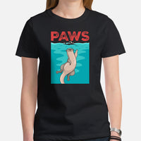 Otter Paws Meme T-Shirt - Mustalid Shirt - Marine Mustaline Mammal Shirt - Gift for Mustalidae, River & Sea Otter Lovers - Zoology Tee - Black, Women