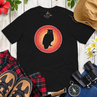 Camping & Hiking T-Shirt - Presents, Gift Ideas for Bird & Nature Lovers, Birdwatchers, Birders, Campers - 80s Retro Woodsy Owl T-Shirt - Black