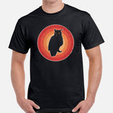 Camping & Hiking T-Shirt - Presents, Gift Ideas for Bird & Nature Lovers, Birdwatchers, Birders, Campers - 80s Retro Woodsy Owl T-Shirt - Black, Men