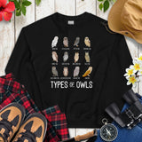 Camping Sweatshirt - Presents, Gift Ideas for Bird & Nature Lovers, Birdwatchers, Birders, Happy Campers - Types of Woodsy Owl Sweatshirt - Black