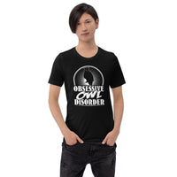Camping T-Shirt - Presents, Gift Ideas for Bird & Nature Lovers, Birdwatchers, Birders - Woodsy Owl Tee Shirt - Obsessive Owl Disorder Tee - Black