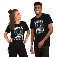 Camping T-Shirt - Presents, Gift Ideas for Bird & Nature Lovers, Birdwatchers, Birders - Woodsy Owl Tee Shirt - My Spirit Animal T-Shirt - Black, Unisex