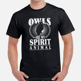 Camping T-Shirt - Presents, Gift Ideas for Bird & Nature Lovers, Birdwatchers, Birders - Woodsy Owl Tee Shirt - My Spirit Animal T-Shirt - Black, Men
