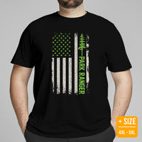 Camping & Hiking Shirt - Gifts for Campers, Hikers, Nature Lovers - 4th of July Patriotic Tee - Happy Campers Shirt - Park Ranger T-Shirt - Black, Large Size for Overweight