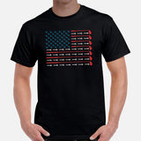 Patriotic Golf Tee Shirt & Outfit - Unique Gift Ideas for Guys, Men & Women, Golfers & Golf Lover - Vintage Golf US Flag Themed Shirt - Black, Men