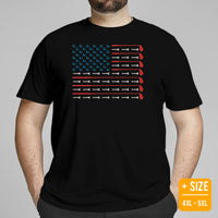 Patriotic Golf Tee Shirt & Outfit - Unique Gift Ideas for Guys, Men & Women, Golfers & Golf Lover - Vintage Golf US Flag Themed Shirt - Black, Plus Size