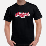 Patriots T-Shirt - Patriots Retro T-Shirt - Game Day Shirt - Funny Football Shirt - Football Tee - Gift for Football Fan, Coach & Player - Black, Men