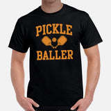 Pickleball Shirt - Pickle Ball Sport Outfit, Attire, Clothes, Apparel For Men, Women - Gifts for Pickleball Players - Pickle Baller Tee - Black, Men