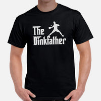 Pickleball T-Shirt - Pickle Ball Sport Outfit, Attire, Clothes, Apparel For Men - Gifts for Pickleball Players - The Dinkfather Tee - Black, Men