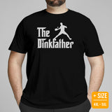 Pickleball T-Shirt - Pickle Ball Sport Outfit, Attire, Clothes, Apparel For Men - Gifts for Pickleball Players - The Dinkfather Tee - Black, Plus Size