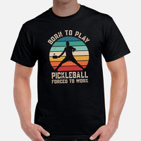 Pickleball T-Shirt - Pickle Ball Sport Outfit, Attire, Clothes, Apparel - Gifts for Pickleball Players - Born To Play Pickleball Tee - Black, Men