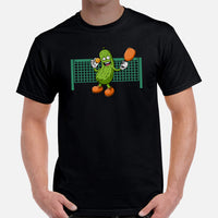 Pickleball T-Shirt - Pickle Ball Sport Outfit, Attire, Clothes, Apparel - Gifts for Pickleball Players & Lovers - Adorable Pickle Tee - Black, Men