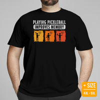 Pickleball T-Shirt - Pickle Ball Sport Outfit, Attire, Clothes - Gifts for Pickleball Players - Playing Pickleball Improves Memory Tee - Black, Plus Size