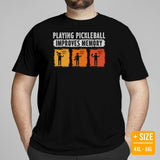 Pickleball T-Shirt - Pickle Ball Sport Outfit, Attire, Clothes - Gifts for Pickleball Players - Playing Pickleball Improves Memory Tee - Black, Plus Size