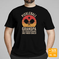 Pickleball T-Shirt - Pickle Ball Sport Outfit, Clothes, Apparel For Men - Gifts for Pickleball Players - Proud Pickleball Grandpa Tee - Black, Plus Size