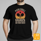 Pickleball T-Shirt - Pickle Ball Sport Outfit, Clothes, Apparel For Men - Gifts for Pickleball Players - Proud Pickleball Grandpa Tee - Black, Plus Size