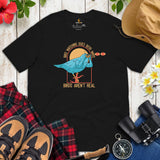 Pigeon & Dove Fancier Aesthetic T-Shirt - Homing & Carrier Columbidae Tee - Bird Watching Pidgeons Aren't Real Shirt for Bird Lovers - Black