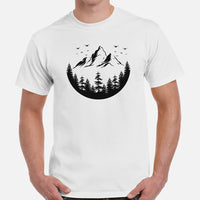 Camping & Hiking Shirt - Presents, Gift Ideas for Campers, Hikers, Nature Lovers - Happy & Happier Camper Shirt - Mountaineering T-Shirt - White, Men