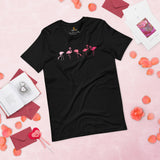 Pink Flamingo Aesthetic T-Shirt - Summer Vibes T-Shirt - Bridesmaid Bachelorette Party Tee - Cottagecore Tee for Nature Lovers - Black