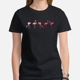 Pink Flamingo Aesthetic T-Shirt - Summer Vibes T-Shirt - Bridesmaid Bachelorette Party Tee - Cottagecore Tee for Nature Lovers - Black