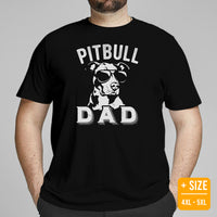 Pit Bull Dog Themed Clothes & Attire - Gifts for Bully Dog Dads & Lovers - Funny Canine Tee Shirts For Humans - Pitbull Dad T-Shirt - Black, Plus Size