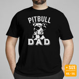 Pit Bull Dog Themed Clothes & Attire - Gifts for Bully Dog Dads & Lovers - Funny Canine Tee Shirts For Humans - Pitbull Dad T-Shirt - Black, Plus Size