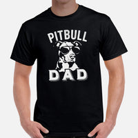 Pit Bull Dog Themed Clothes & Attire - Gifts for Bully Dog Dads & Lovers - Funny Canine Tee Shirts For Humans - Pitbull Dad T-Shirt - Black, Men