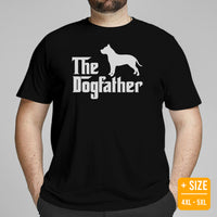 Pit Bull Dog Themed Clothes & Attire - Gifts for Bully Dog Dads & Lovers - Funny Canine Tee Shirts For Humans - The Dogfather T-Shirt - Black, Plus Size