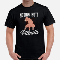 Pit Bull Dog Themed Clothes & Attire - Gifts for Bully Dog Lovers - Funny Canine Tee Shirts For Humans - Nothing Butt Pitbulls T-Shirt - Black, Men