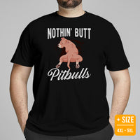 Pit Bull Dog Themed Clothes & Attire - Gifts for Bully Dog Lovers - Funny Canine Tee Shirts For Humans - Nothing Butt Pitbulls T-Shirt - Black, Plus Size