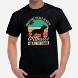 Pit Bull Dog Themed Clothes & Attire - Gifts for Bully Dog Lovers - Funny Canine Tee Shirts For Humans - Pitbulls Heal The Soul T-Shirt - Black, Men