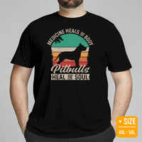 Pit Bull Dog Themed Clothes & Attire - Gifts for Bully Dog Lovers - Funny Canine Tee Shirts For Humans - Pitbulls Heal The Soul T-Shirt - Black, Plus Size
