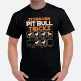Pit Bull Dog Themed Clothes, Attire - Gifts for Bully Dog Lovers - Funny Canine Tee Shirts For Humans - Stubborn Pitbull Tricks T-Shirt - Black, Men