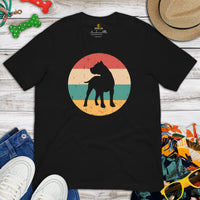 Pit Bull Dog Themed Clothes & Attire - Gifts for Bully Dog Moms, Dads & Lovers - Canine Tee Shirts For Humans - 80s Retro Vibe T-Shirt - Black