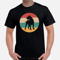 Pit Bull Dog Themed Clothes & Attire - Gifts for Bully Dog Moms, Dads & Lovers - Canine Tee Shirts For Humans - 80s Retro Vibe T-Shirt - Black, Men