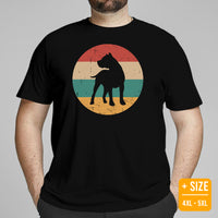 Pit Bull Dog Themed Clothes & Attire - Gifts for Bully Dog Moms, Dads & Lovers - Canine Tee Shirts For Humans - 80s Retro Vibe T-Shirt - Black, Plus Size