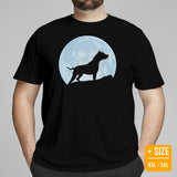 Pit Bull Dog Themed Clothes & Attire - Gifts for Bully Dog Moms, Dads & Lovers - Canine Tee Shirts For Humans - Over The Moon T-Shirt - Black, Plus Size
