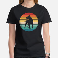 Pit Bull Dog Themed Clothes & Attire - Gifts for Bully Dog Moms, Dads & Lovers - Canine Tee Shirts For Humans - Retro Inspired T-Shirt - Black, Women