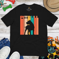 Pit Bull Dog Themed Clothes, Attire - Gifts for Bully Dog Moms, Dads & Lovers - Canine Tee Shirts For Humans - Vintage Pitbull T-Shirt - Black