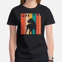 Pit Bull Dog Themed Clothes, Attire - Gifts for Bully Dog Moms, Dads & Lovers - Canine Tee Shirts For Humans - Vintage Pitbull T-Shirt - Black, Women