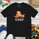 Pit Bull Dog Themed Clothes, Attire - Gifts for Bully Dog Moms, Dads & Lovers - Funny Canine Tee Shirts For Humans - Derp Pitbull Shirt - Black