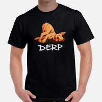 Pit Bull Dog Themed Clothes, Attire - Gifts for Bully Dog Moms, Dads & Lovers - Funny Canine Tee Shirts For Humans - Derp Pitbull Shirt - Black, Men