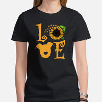 Pit Bull Dog Themed Clothes & Attire - Gifts for Bully Dog Moms, Dads & Lovers - Funny Canine Tee Shirts For Humans - Love T-Shirt - Black, Women