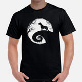 Pit Bull Dog Themed Clothes, Attire - Gifts for Bully Dog Moms, Dads & Lovers - Funny Canine Tee Shirts For Humans - Scary Moon T-Shirt - Black, Men