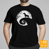 Pit Bull Dog Themed Clothes, Attire - Gifts for Bully Dog Moms, Dads & Lovers - Funny Canine Tee Shirts For Humans - Scary Moon T-Shirt - Black, Plus Size
