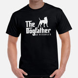 Pit Bull Dog Themed Clothes - Gifts for Bully Dog Dads & Lovers - Canine Tee Shirts For Humans - The Dogfather of Pitbulls T-Shirt - Black, Men