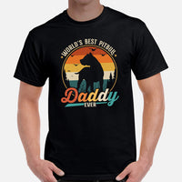 Pit Bull Dog Themed Clothes - Gifts for Bully Dog Dads & Lovers - Canine Tee Shirts For Humans - World's Best Pitbull Daddy Ever Shirt - Black, Men
