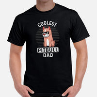 Pit Bull Dog Themed Clothes - Gifts for Bully Dog Dads & Lovers - Funny Canine Tee Shirts For Humans - Coolest Pitbull Dad T-Shirt - Black, Men